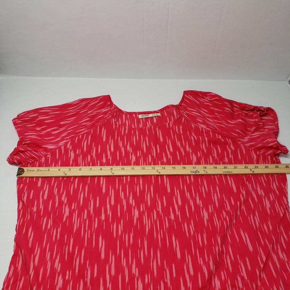Old Navy Top Womens XXL Pink Cotton Lightweight Preppy Colorful Pattern Bohemian - Picture 4 of 16